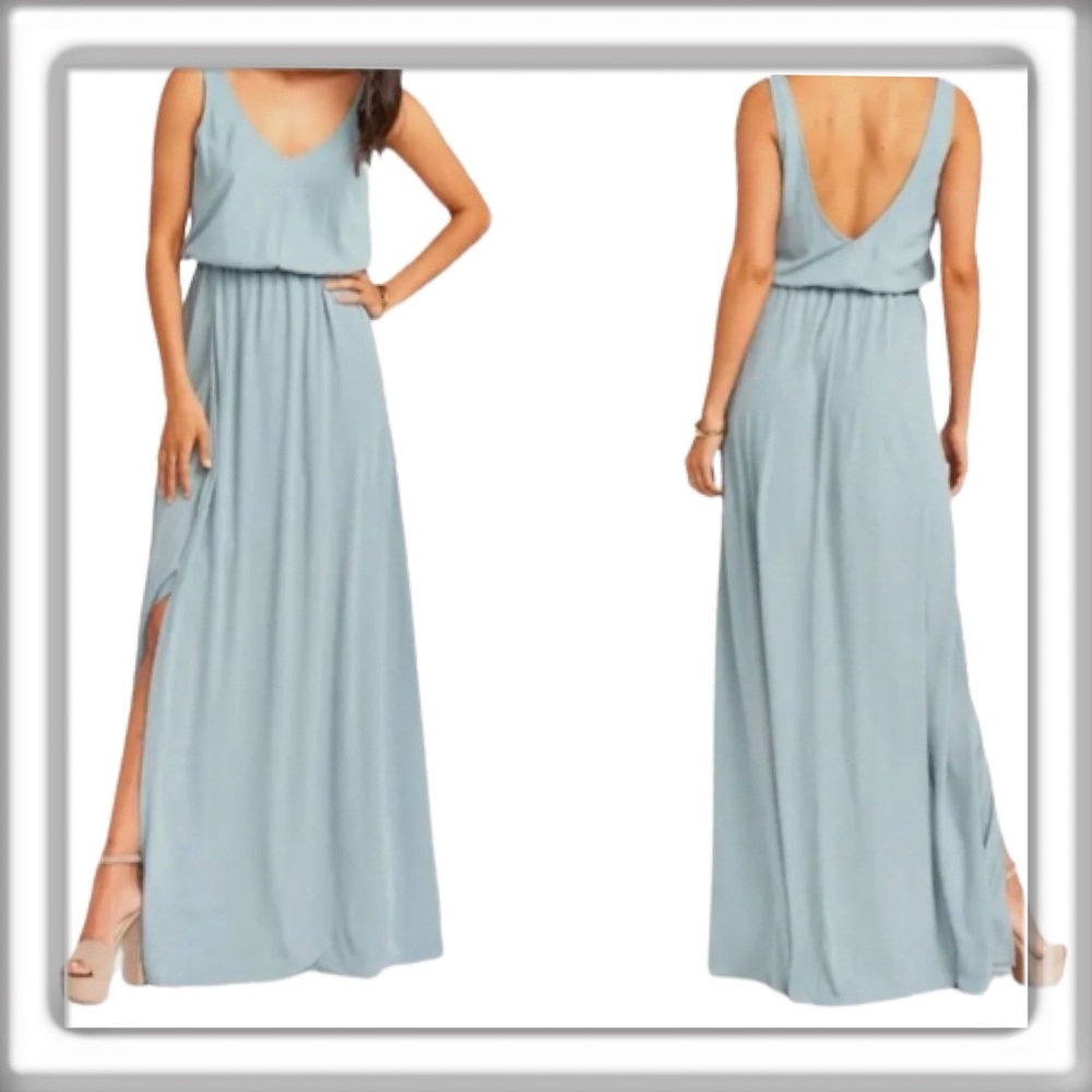 Show Me Your MuMu Green Backless Slit Maxi Dress